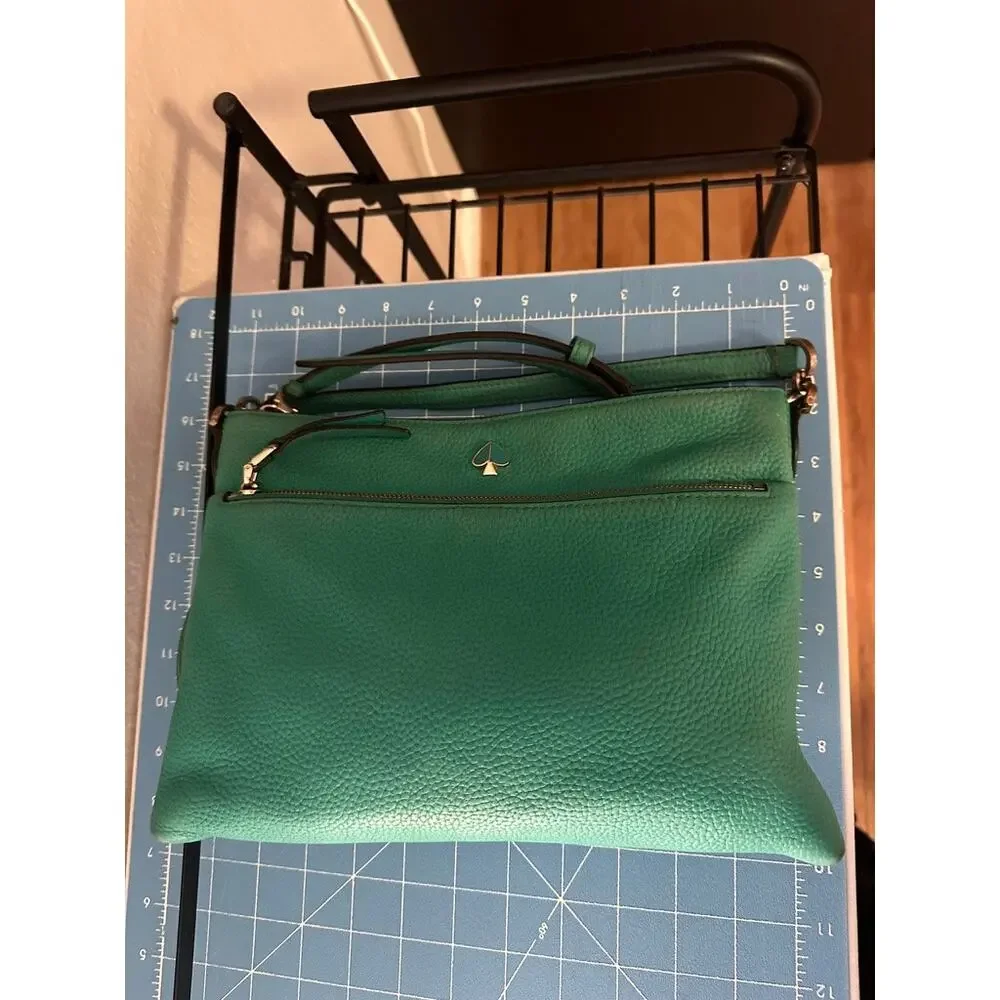 Kate Spade Love Shack Heart Shaped Crossbody Bag Saffiano Leather Teal Color